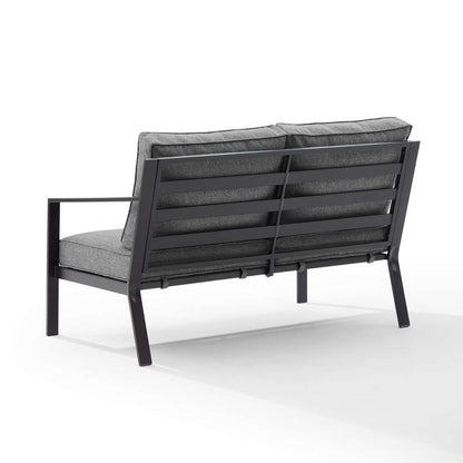 Crosley Furniture - Clark Outdoor Metal Sectional Right Side Loveseat Charcoal/Matte Black - KO70371MB-CL veiw 4