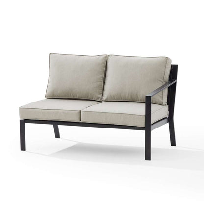 Crosley Furniture - Clark Outdoor Metal Sectional Right Side Loveseat Taupe/Matte Black - KO70371MB-TE veiw 2