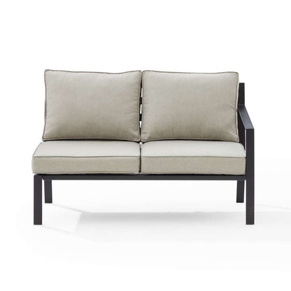 Crosley Furniture - Clark Outdoor Metal Sectional Right Side Loveseat Taupe/Matte Black - KO70371MB-TE veiw 3