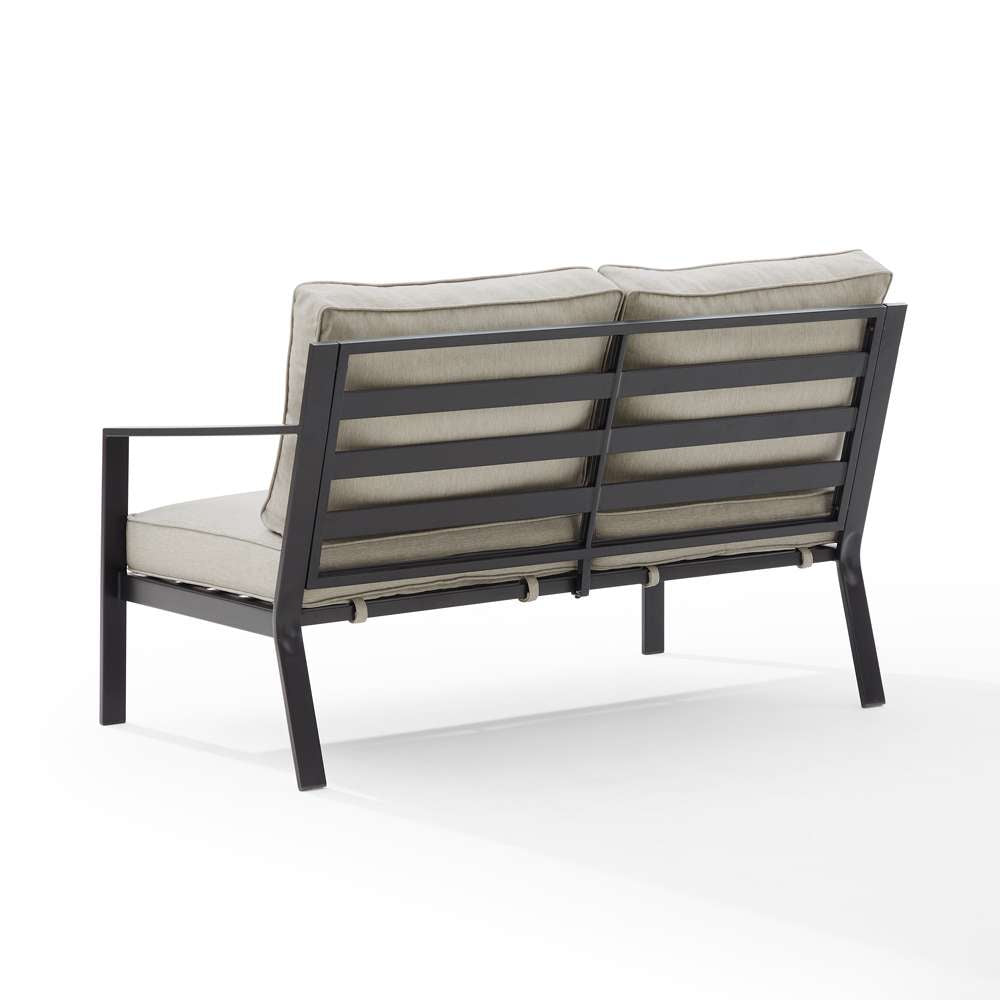Crosley Furniture - Clark Outdoor Metal Sectional Right Side Loveseat Taupe/Matte Black - KO70371MB-TE veiw 4