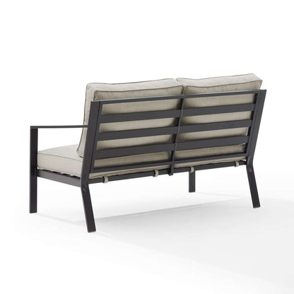Crosley Furniture - Clark Outdoor Metal Sectional Right Side Loveseat Taupe/Matte Black - KO70371MB-TE veiw 4