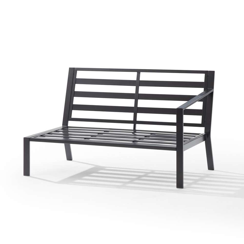 Crosley Furniture - Clark Outdoor Metal Sectional Right Side Loveseat Taupe/Matte Black - KO70371MB-TE veiw 5