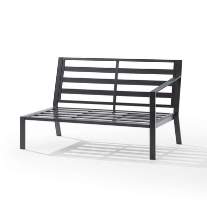 Crosley Furniture - Clark Outdoor Metal Sectional Right Side Loveseat Taupe/Matte Black - KO70371MB-TE veiw 5
