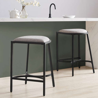 Crosley Furniture - Ellery 2Pc Counter Stool Set Gray/Matte Black - 2 Stools - CF502624MB-GY veiw 1