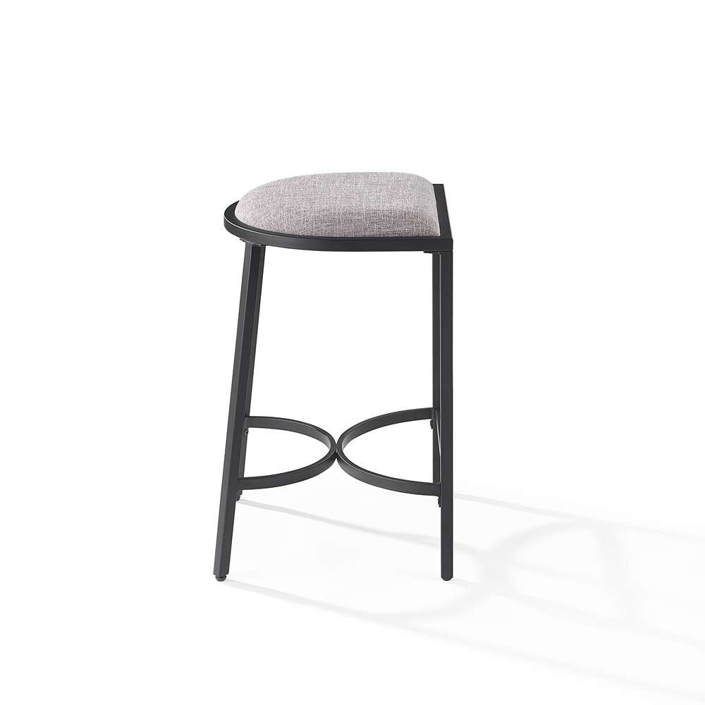 Crosley Furniture - Ellery 2Pc Counter Stool Set Gray/Matte Black - 2 Stools - CF502624MB-GY veiw 4