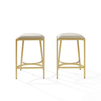 Crosley Furniture - Ellery 2Pc Counter Stool Set Oatmeal/Gold - 2 Stools - CF502624GL-OL veiw 3
