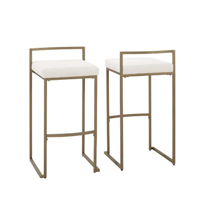 Crosley Furniture - Harlowe 2Pc Bar Stool Set Creme/ Gold (Set of 2) - CF501930-CR veiw 1
