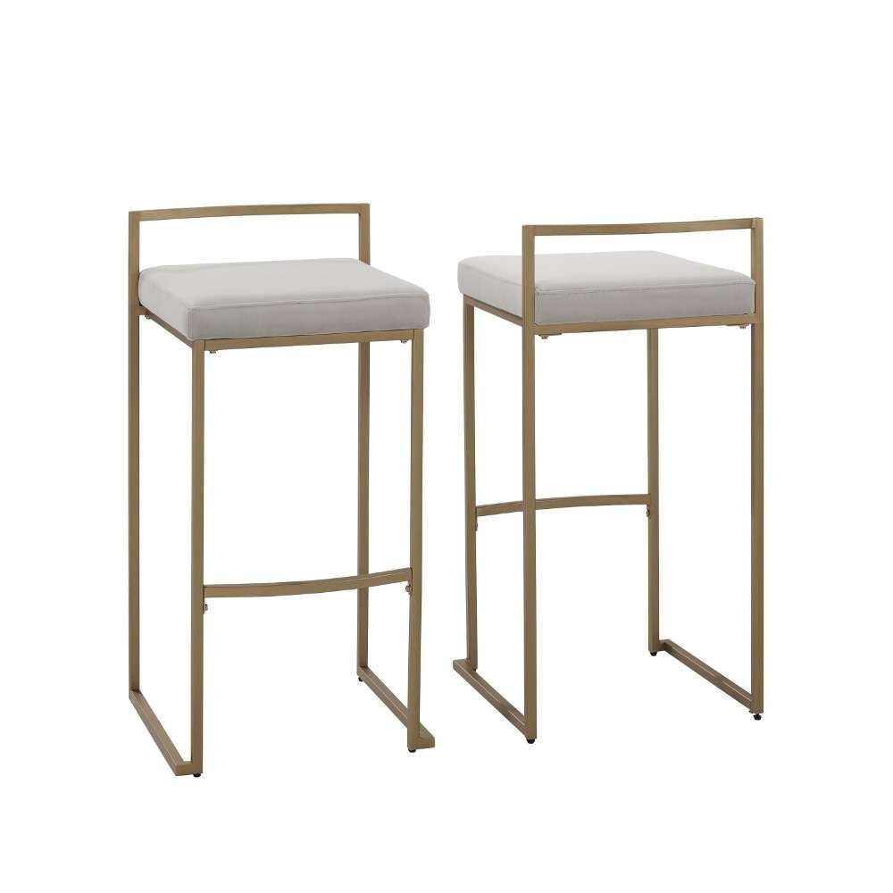 Crosley Furniture - Harlowe 2Pc Bar Stool Set Gray/ Gold (Set of 2) - CF501930-GY veiw 1