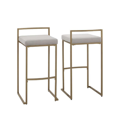 Crosley Furniture - Harlowe 2Pc Bar Stool Set Gray/ Gold (Set of 2) - CF501930-GY veiw 1