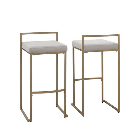 Crosley Furniture - Harlowe 2Pc Bar Stool Set Gray/ Gold (Set of 2) - CF501930-GY veiw 1