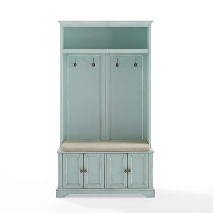 Crosley Furniture - Holbrook Hall Tree Distressed Seafoamblue/Oatmeal - CF6039-BL veiw 3