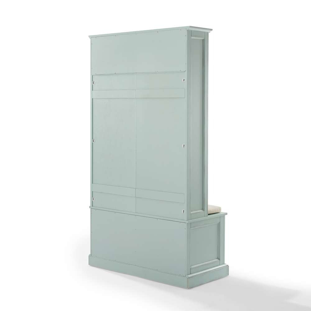 Crosley Furniture - Holbrook Hall Tree Distressed Seafoamblue/Oatmeal - CF6039-BL veiw 5