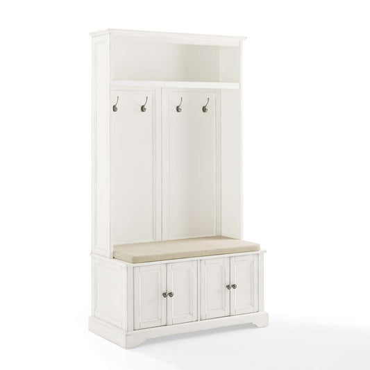 Crosley Furniture - Holbrook Hall Tree Distressed White/Oatmeal - CF6039-WH veiw 2