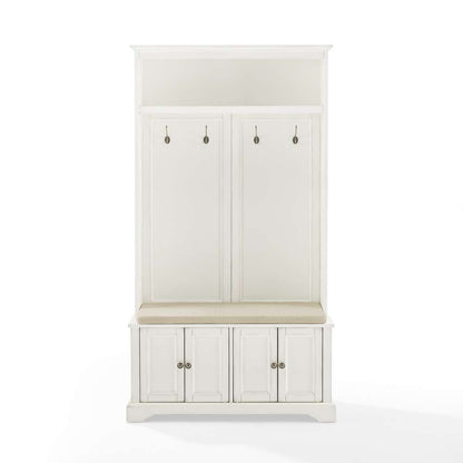 Crosley Furniture - Holbrook Hall Tree Distressed White/Oatmeal - CF6039-WH veiw 3