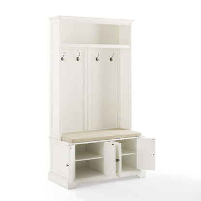 Crosley Furniture - Holbrook Hall Tree Distressed White/Oatmeal - CF6039-WH veiw 4
