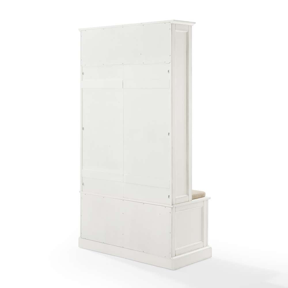 Crosley Furniture - Holbrook Hall Tree Distressed White/Oatmeal - CF6039-WH veiw 5