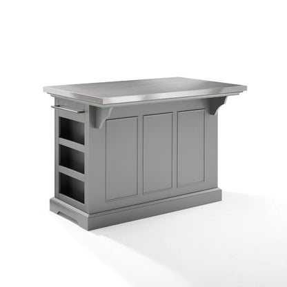 Crosley Furniture - Julia Kitchen Island Gray/Stainless Steel - KF30025AGY veiw 4