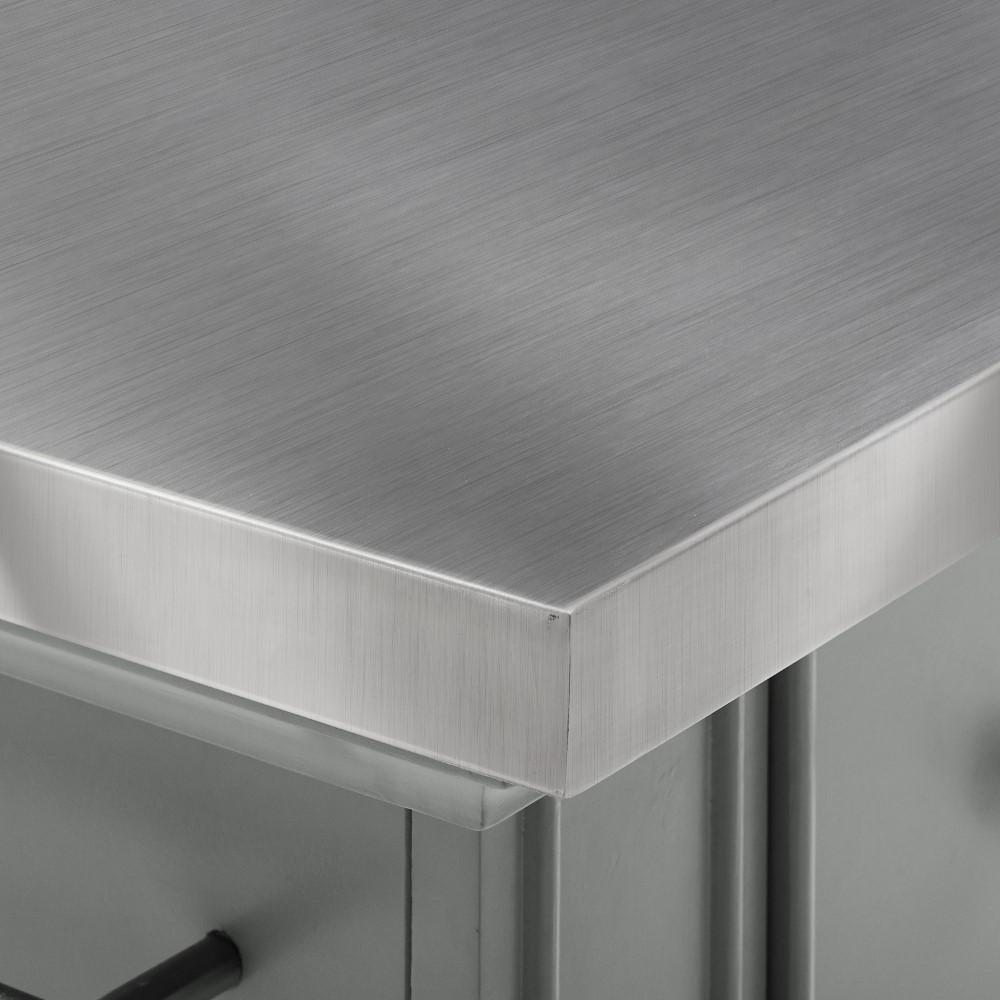 Crosley Furniture - Julia Kitchen Island Gray/Stainless Steel - KF30025AGY veiw 5