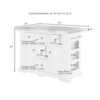 Crosley Furniture - Julia Kitchen Island Gray/Stainless Steel - KF30025AGY veiw 7