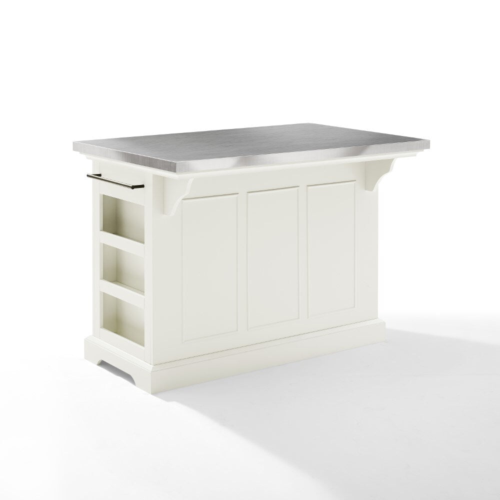 Crosley Furniture - Julia Kitchen Island White/Stainless Steel - KF30025AWH veiw 4
