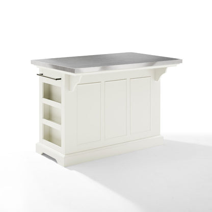 Crosley Furniture - Julia Kitchen Island White/Stainless Steel - KF30025AWH veiw 4
