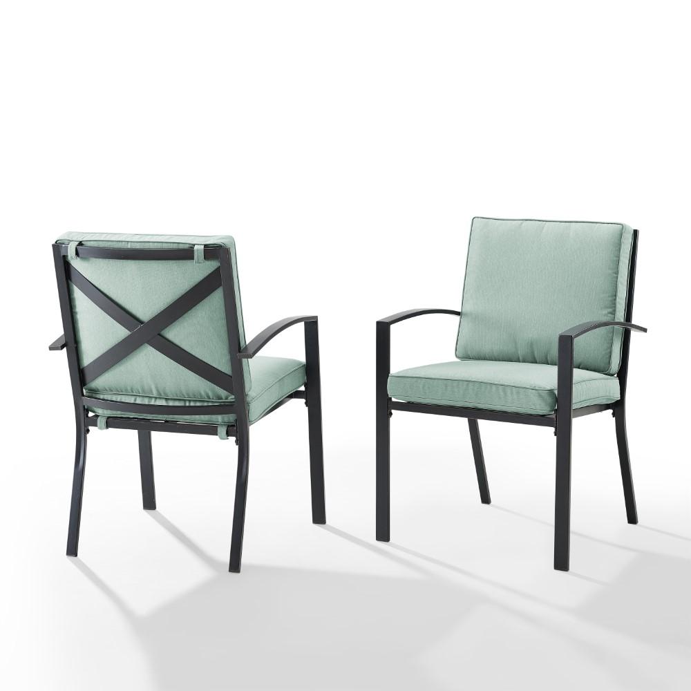 Crosley Furniture - Kaplan 2 Piece Outdoor Dining Chair Set Mist/Oil Rubbed Bronze - 2 Chairs - KO60025BZ-MI veiw 2