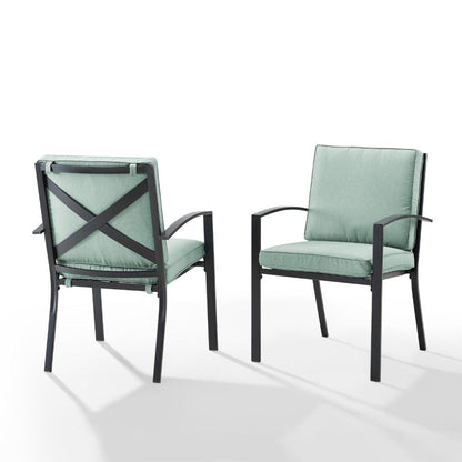 Crosley Furniture - Kaplan 2 Piece Outdoor Dining Chair Set Mist/Oil Rubbed Bronze - 2 Chairs - KO60025BZ-MI veiw 2