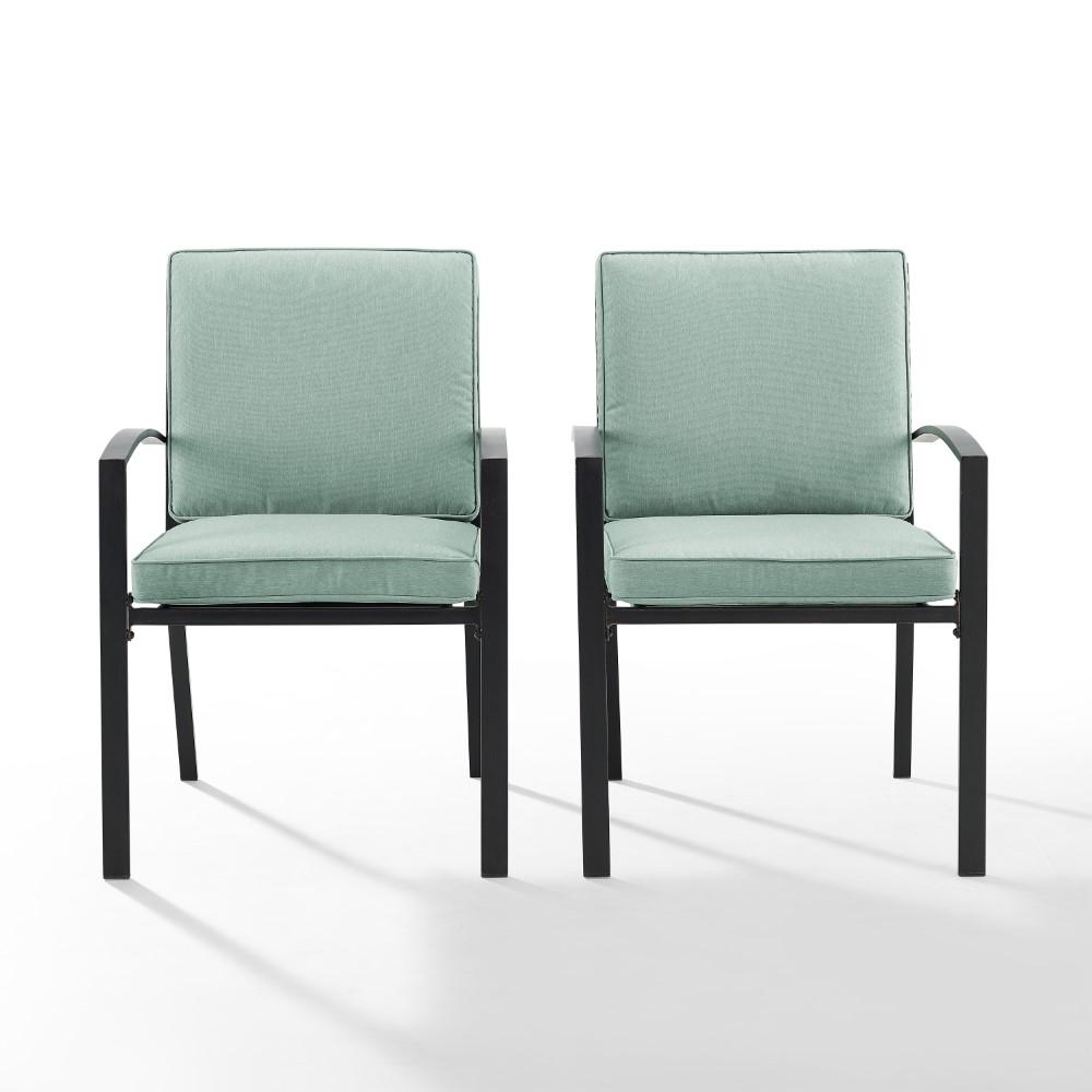 Crosley Furniture - Kaplan 2 Piece Outdoor Dining Chair Set Mist/Oil Rubbed Bronze - 2 Chairs - KO60025BZ-MI veiw 3