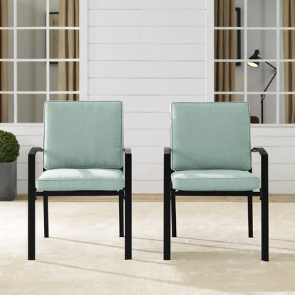 Crosley Furniture - Kaplan 2 Piece Outdoor Dining Chair Set Mist/Oil Rubbed Bronze - 2 Chairs - KO60025BZ-MI veiw 7