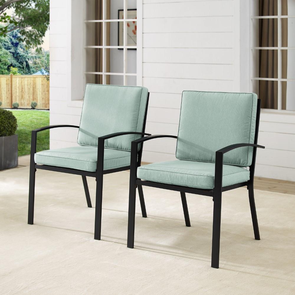 Crosley Furniture - Kaplan 2 Piece Outdoor Dining Chair Set Mist/Oil Rubbed Bronze - 2 Chairs - KO60025BZ-MI veiw 8