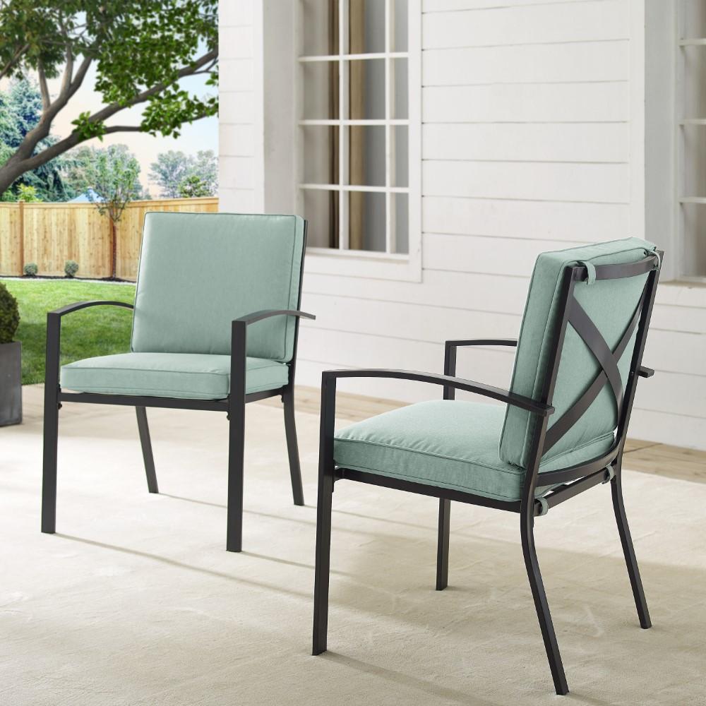 Crosley Furniture - Kaplan 2 Piece Outdoor Dining Chair Set Mist/Oil Rubbed Bronze - 2 Chairs - KO60025BZ-MI veiw 9