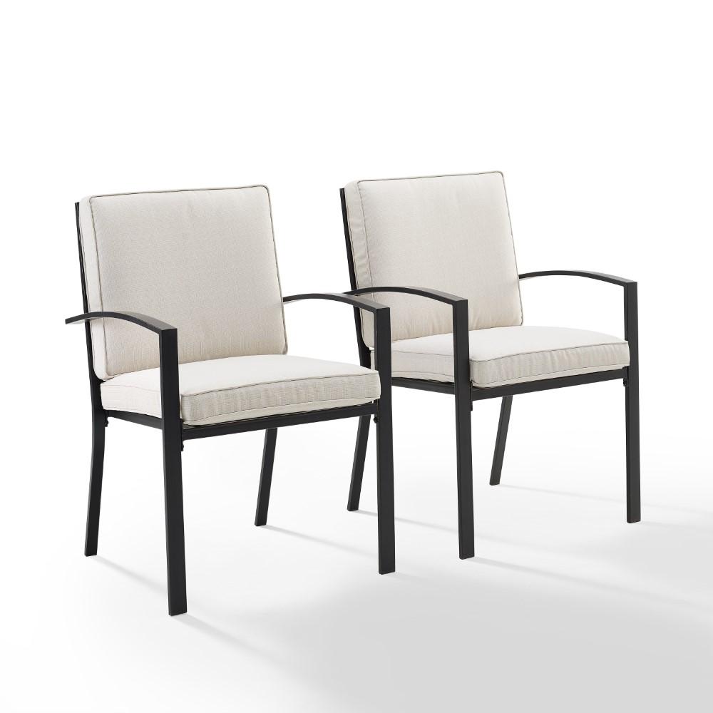 Crosley Furniture - Kaplan 2 Piece Outdoor Dining Chair Set Oatmeal/Oil Rubbed Bronze - 2 Chairs - KO60025BZ-OL veiw 1