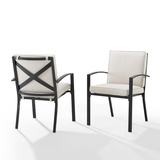 Crosley Furniture - Kaplan 2 Piece Outdoor Dining Chair Set Oatmeal/Oil Rubbed Bronze - 2 Chairs - KO60025BZ-OL veiw 2