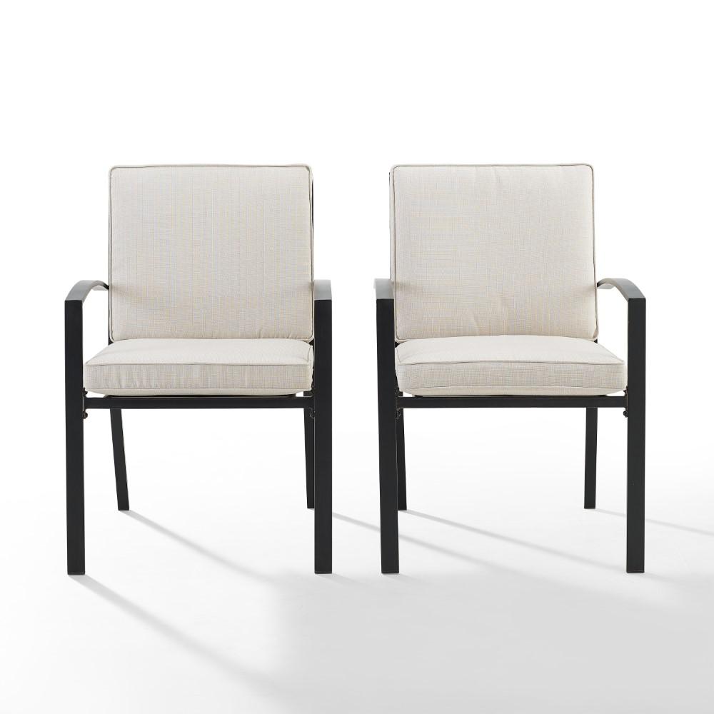 Crosley Furniture - Kaplan 2 Piece Outdoor Dining Chair Set Oatmeal/Oil Rubbed Bronze - 2 Chairs - KO60025BZ-OL veiw 3