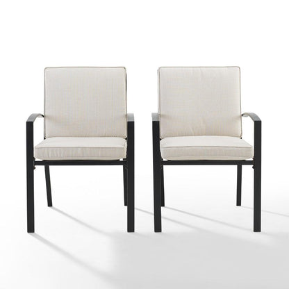 Crosley Furniture - Kaplan 2 Piece Outdoor Dining Chair Set Oatmeal/Oil Rubbed Bronze - 2 Chairs - KO60025BZ-OL veiw 3