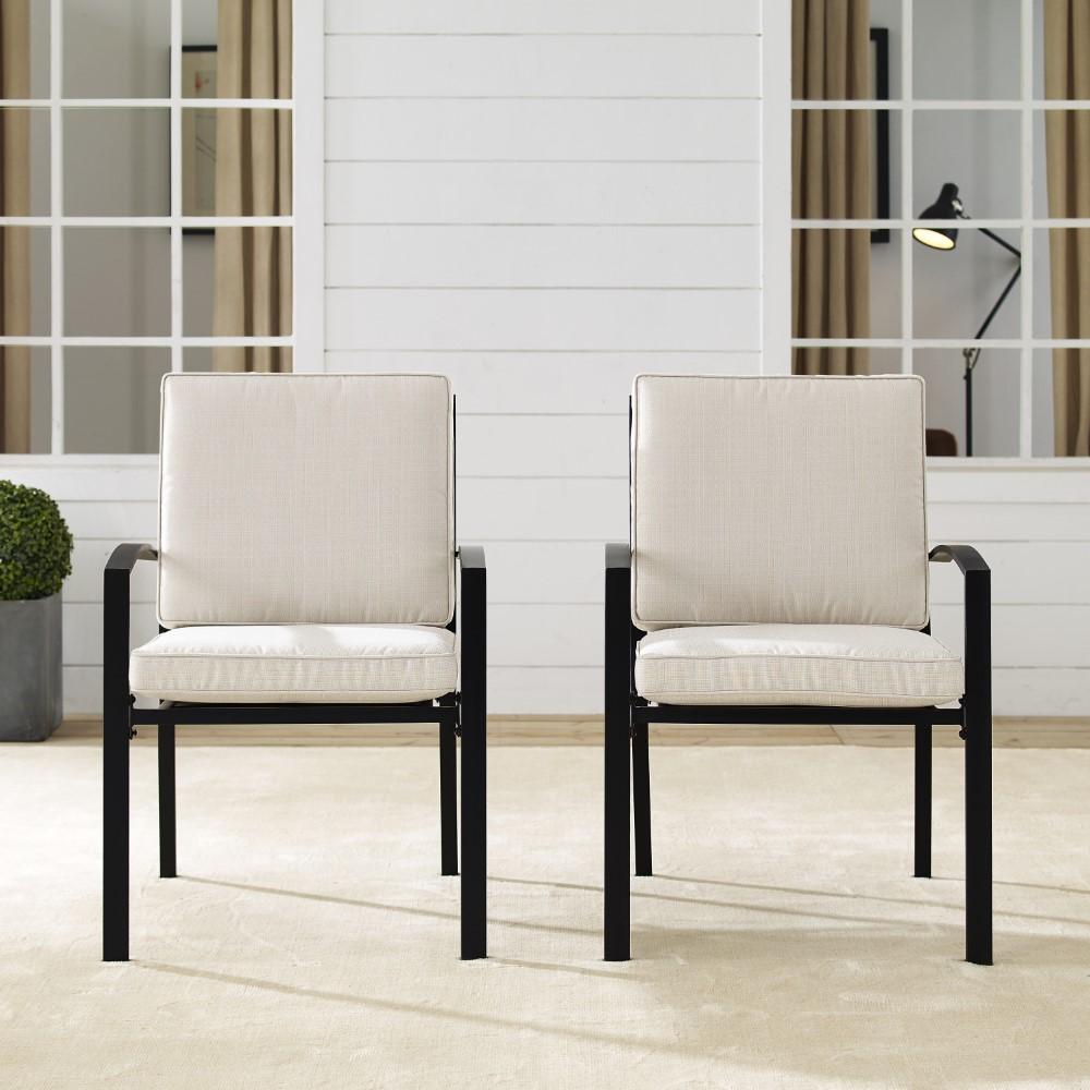 Crosley Furniture - Kaplan 2 Piece Outdoor Dining Chair Set Oatmeal/Oil Rubbed Bronze - 2 Chairs - KO60025BZ-OL veiw 7