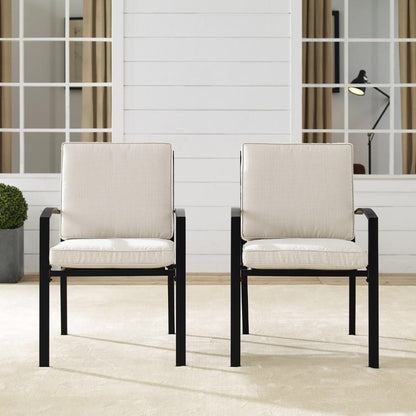 Crosley Furniture - Kaplan 2 Piece Outdoor Dining Chair Set Oatmeal/Oil Rubbed Bronze - 2 Chairs - KO60025BZ-OL veiw 7