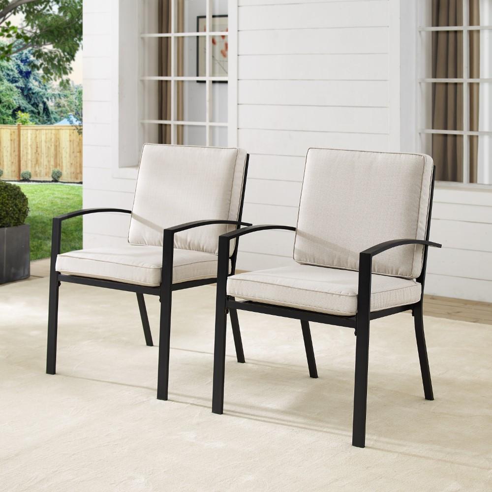 Crosley Furniture - Kaplan 2 Piece Outdoor Dining Chair Set Oatmeal/Oil Rubbed Bronze - 2 Chairs - KO60025BZ-OL veiw 8
