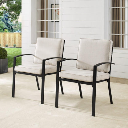 Crosley Furniture - Kaplan 2 Piece Outdoor Dining Chair Set Oatmeal/Oil Rubbed Bronze - 2 Chairs - KO60025BZ-OL veiw 8