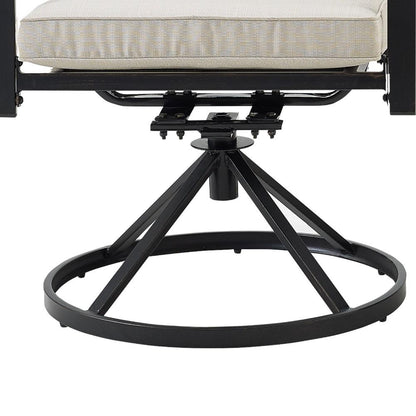 Crosley Furniture - Kaplan 2 Piece Outdoor Dining Swivel Chair Set Oatmeal/Oil Rubbed Bronze - 2 Swivel Chairs - KO60026BZ-OL veiw 5