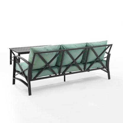 Crosley Furniture - Kaplan 2 Piece Outdoor Sofa Set Mist/Oil Rubbed Bronze - Sofa & Coffee Table - KO60029BZ-MI veiw 3