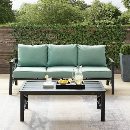 Crosley Furniture - Kaplan 2 Piece Outdoor Sofa Set Mist/Oil Rubbed Bronze - Sofa & Coffee Table - KO60029BZ-MI veiw 7