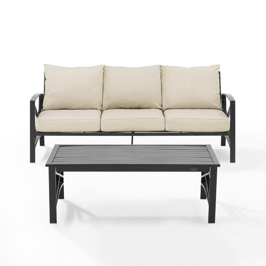 Crosley Furniture - Kaplan 2 Piece Outdoor Sofa Set Oatmeal/Oil Rubbed Bronze - Sofa & Coffee Table - KO60029BZ-OL veiw 2