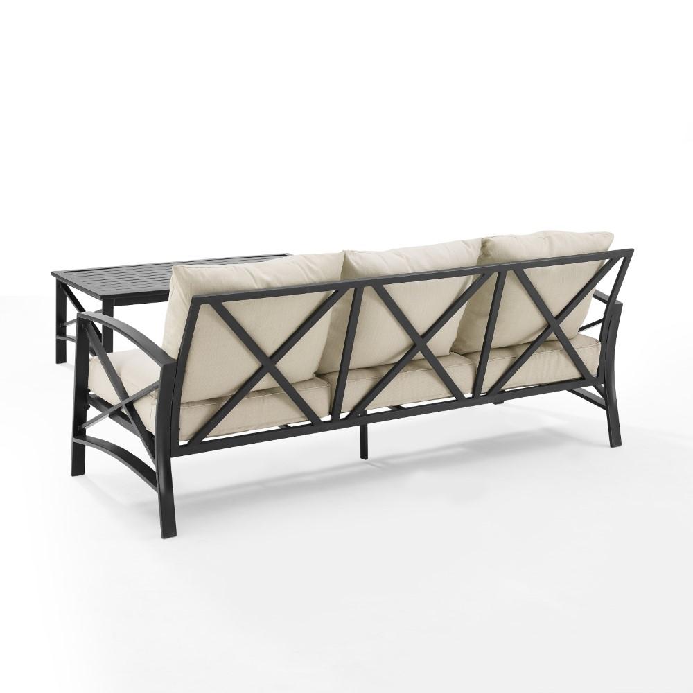 Crosley Furniture - Kaplan 2 Piece Outdoor Sofa Set Oatmeal/Oil Rubbed Bronze - Sofa & Coffee Table - KO60029BZ-OL veiw 3