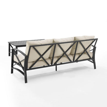Crosley Furniture - Kaplan 2 Piece Outdoor Sofa Set Oatmeal/Oil Rubbed Bronze - Sofa & Coffee Table - KO60029BZ-OL veiw 3
