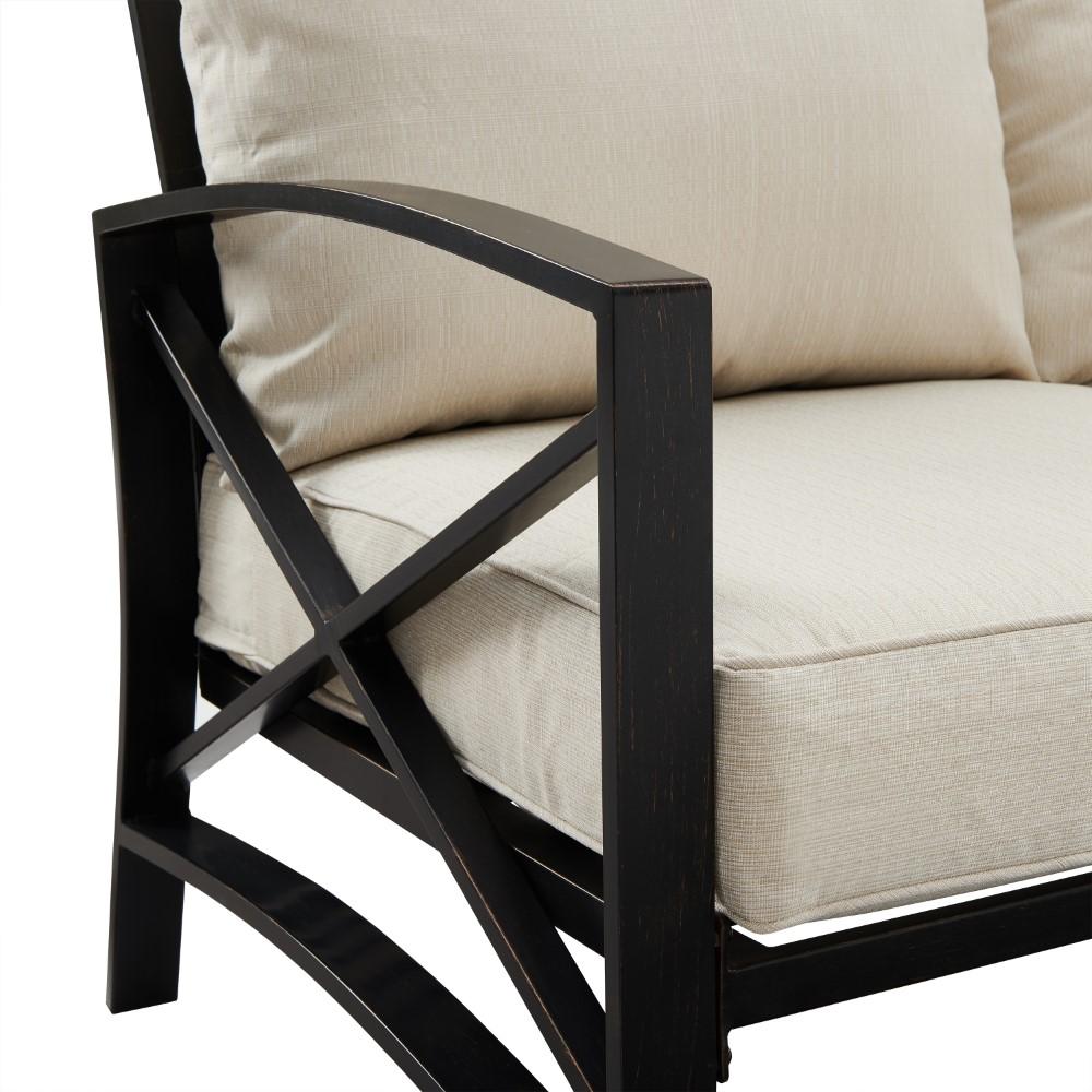 Crosley Furniture - Kaplan 2 Piece Outdoor Sofa Set Oatmeal/Oil Rubbed Bronze - Sofa & Coffee Table - KO60029BZ-OL veiw 5