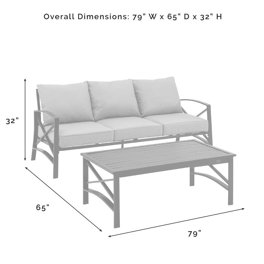 Crosley Furniture - Kaplan 2 Piece Outdoor Sofa Set Oatmeal/Oil Rubbed Bronze - Sofa & Coffee Table - KO60029BZ-OL veiw 6