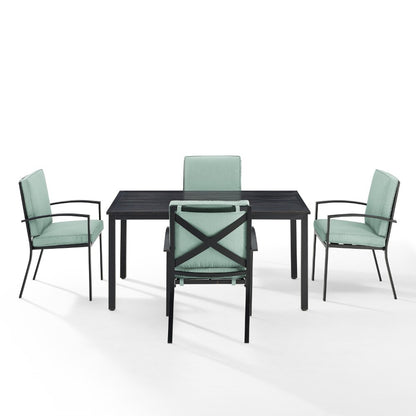 Crosley Furniture - Kaplan 5 Piece Outdoor Dining Set Mist/Oil Rubbed Bronze - Table & 4 Chairs - KO60019BZ-MI veiw 2