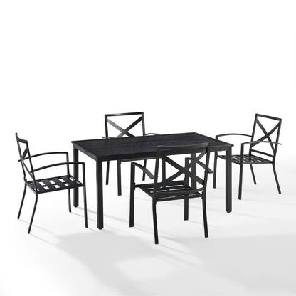 Crosley Furniture - Kaplan 5 Piece Outdoor Dining Set Mist/Oil Rubbed Bronze - Table & 4 Chairs - KO60019BZ-MI veiw 3