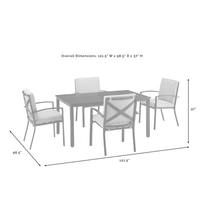 Crosley Furniture - Kaplan 5 Piece Outdoor Dining Set Mist/Oil Rubbed Bronze - Table & 4 Chairs - KO60019BZ-MI veiw 4